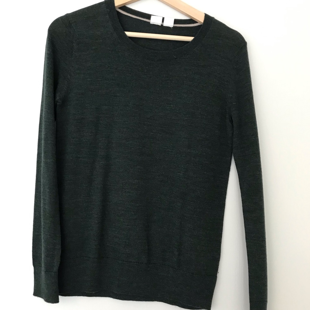 Dark green merino wool sweater